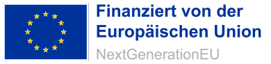 Logo mit Hinweis zum Fördermittelgeber "Finanziert von der Europäischen Union - NextGenerationEU""